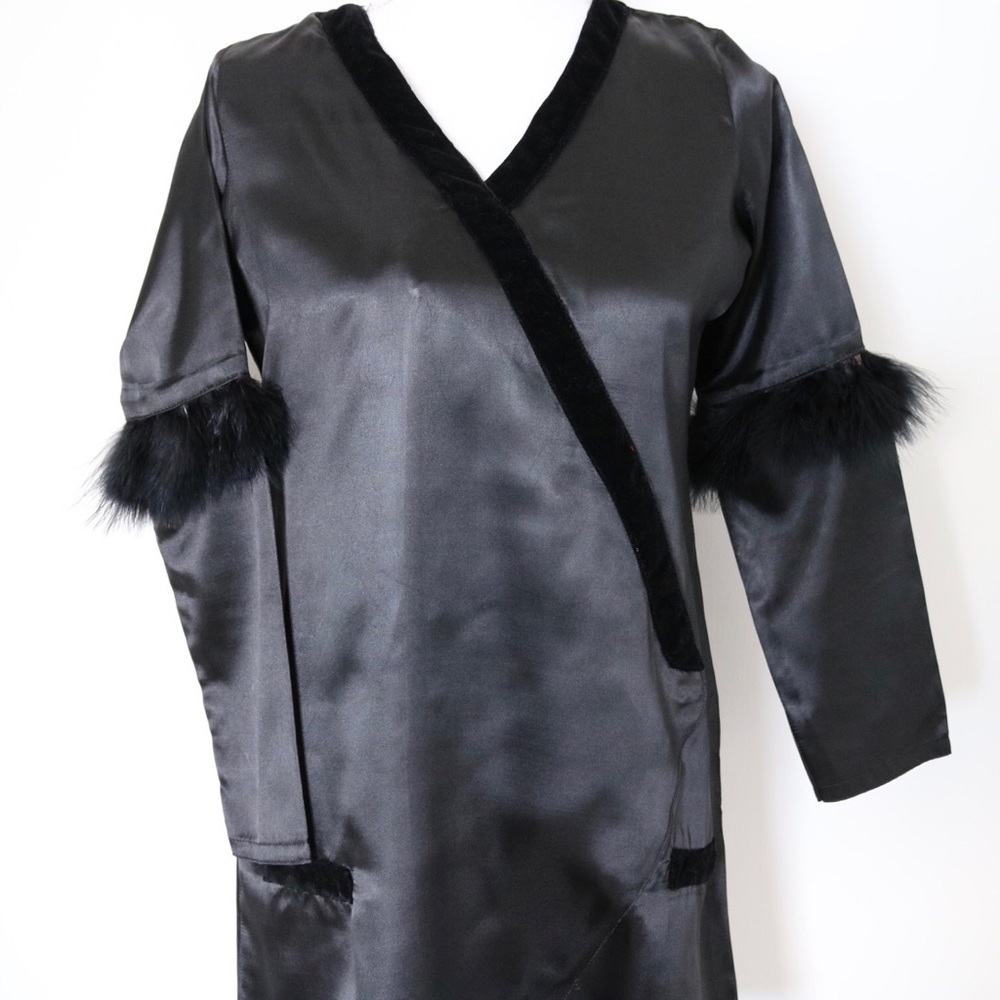 2-piece pakistani faux feather kimono set